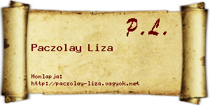 Paczolay Liza névjegykártya